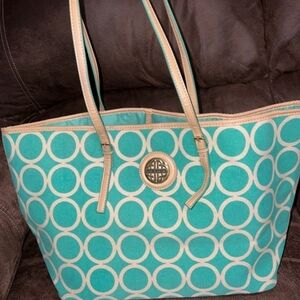 Kate Landry Canvas Tote..preloved but oh so cute! Tote or beach or pool bag!
